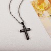 Titanium Steel Cross with Philippians 4:13 Pendant Necklace JN1050C-2