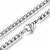 Non-Tarnish 201 Stainless Steel Box Chains Necklace with Lobster Claw Clasps for Men Women STAS-T062-01-1