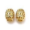 Brass Micro Pave Clear Cubic Zirconia European Beads ZIRC-I070-135G-1