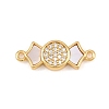 Natural White Shell Candy Link Connector Charms KK-Z140-02G-02-1
