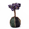 Natural Amethyst Chips and Fluorite Pedestal Display Decorations G-R461-08B-1