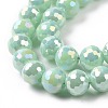 Electroplate Opaque Solid Color Glass Beads Strands GLAA-E036-10D-4