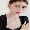 1Pc 304 Stainless Steel Chain & Brass Micro Pave Cubic Zirconia Letter Pendant Necklaces NJEW-LP0001-36D-G-4