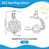 1Pc 925 Sterling Silver Bead Cage Pendants STER-PH0004-84-2