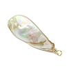 Electroplated Natural Freshwater Shell Pendants PALLOY-JF03336-5