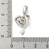 304 Stainless Steel Cubic Zirconia Pendants STAS-C102-03P-3