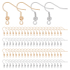 DICOSMETIC 140Pcs 2 Colors Brass French Hooks with Coil and Ball KK-DC0003-28-1