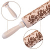 Flower Print Wood Rolling Pin AJEW-WH0314-689B-3