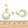 Rack Plating Brass Micro Pave Clear Cubic Zirconia Stud Earrings for Women EJEW-C125-21E-G-5