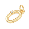 Brass Micro Pave Clear Cubic Zirconia Charms KK-P339-27G-3