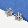 Non-Tarnish 304 Stainless Steel Spider Web Stud Earrings X-EJEW-G294-01P-6
