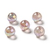 UV Plating Transparent Rainbow Iridescent Acrylic Beads OACR-D010-01B-1