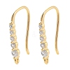 Brass Micro Pave Clear Cubic Zirconia Earring Hooks KK-G516-06G-1