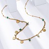 304 Stainless Steel Rhinestone Disc Bib Necklaces NJEW-U026-02G-2