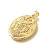 Rack Plating Brass Micro Pave Cubic Zirconia Pendants KK-Z086-67G-01-2