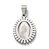 304 Stainless Steel Lady of Guadalupe Pendants STAS-F223-21P-C-2