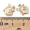 Brass Glass Charms KK-G474-07G-3