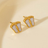 304 Stainless Steel Exaggerated Footprint Stud Earrings BU6703-2-1