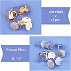 SUPERFINDINGS 24Pcs 2 Colors Hammered Brass Stud Earring Findings KK-FH0002-33-3