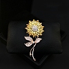 Flower Rhinestone Brooch PW-WGE33ED-01-1