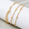 2MM Brass Column Satellite Chain Necklaces for Women NJEW-B148-03G-4