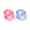 UV Plating Transparent Acrylic European Beads OACR-M027-02O-3