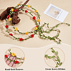 7Pcs 7 Colors Polyester Artificial Rose Garland Headbands Hair Vine AJEW-CP0008-27-5