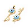 Handmade Evil Eye Lampwork Pendants ZIRC-F136-05G-05-3