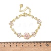 Brass Micro Pave Cubic Zirconia Link Chain Bracelets for Women BJEW-C156-04D-03G-5