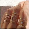 10Pcs Alloy with Crystal Rhinestone Finger Rings WG3531F-04-1