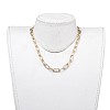 Aluminum Textured Paperclip Chain Bracelets & Necklaces Jewelry Sets SJEW-JS01094-01-10