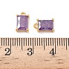 Brass Crushed Ice Cut Cubic Zirconia Pendants KK-D024-25D-G-3