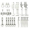 40Pcs 8 Styles Tibetan Style Alloy Pendants TIBEP-YW0001-75-1