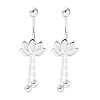 999 Sterling Silver Flower Ear Plug Gauges EJEW-P296-09S-1