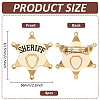4Pcs Alloy Star with Word Sheriff Brooch Pin for Costume Accessories JEWB-FG0001-52B-2