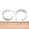 304 Stainless Steel Flower with Leaf Stud Earrings for Women SA-CBA45D5-30GP-5