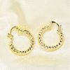 Brass Two Tone Hoop Earrings EJEW-B117-06C-G-3