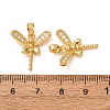 Brass Micro Pave Clear Cubic Zirconia Pendants CU-CBADD64-04G-3