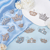 14Pcs 14 Styles Crown Zinc Alloy Rhinetsone Lapel Pins for Clothes JEWB-HY0001-56-4