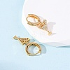 Wine Glass Brass Micro Pave Cubic Zirconia Dangle Hoop Earrings EJEW-F384-16G-01-3