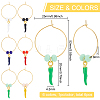 Horn of Plenty Alloy Enamel with Glass Bead Wine Glass Charms AJEW-AB00040-2