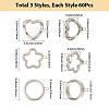 180Pcs 3 Styles CCB Plastic Bead Frame CCB-SP0001-08P-2