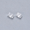 2-Hole Transparent Glass Seed Beads SEED-S031-M-001-2