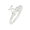 925 Sterling Silver Adjustable Finger Rings for Women RJEW-P157-01S-3