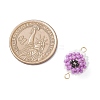 Halloween Glass Peal & Glass Seed Beaded Round Eye Links Connector Charms PALLOY-MZ00948-06-2
