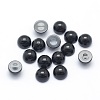 Natural Dyed & Heated Black Agate Cabochons G-P393-R02-4mm-1