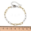 4MM Two Tone 304 Stainless Steel Textured Paperclip Chain Bracelets for Man and Women SA-CBAB767-13GP-5