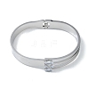 304 Stainless Steel & Glass Hollow Hinged Bangles for Women BJEW-U002-12P-2