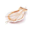 Natural Scallop Shell Copper Wire Wrapped Connector Charms PALLOY-TA00199-5