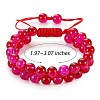 Sparkling Round Glass Braided Bead Bracelet BJEW-SW00082-17-2